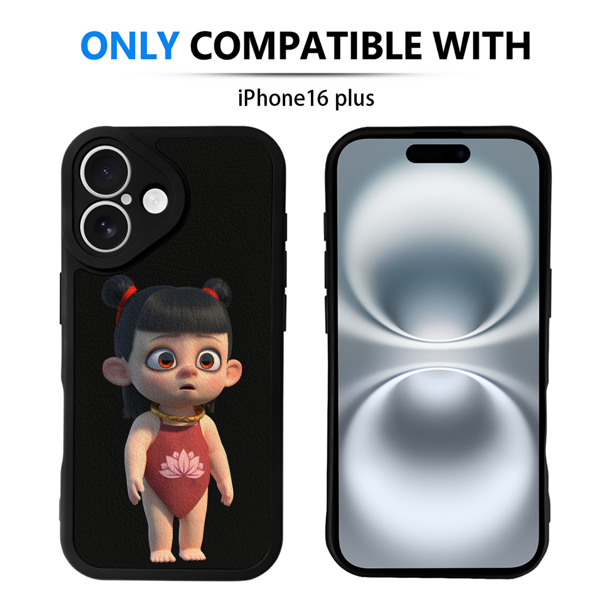 （画像用） Ne Zha 2 ナタ 魔童の大暴れ 【iPhone 16シリーズ対応】シリコンスマホケース（レザー調） 材質：シリコン